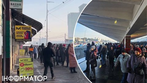 У Києві транспортний колапс: дістатися правого берега на метро неможливо, на зупинках шалені черги