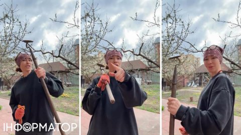 Донька Ющенка вже висадила картоплю й тепер гарцює з сапкою для Tik-Tok