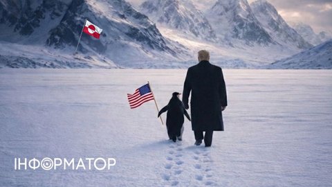 Трамп з'явився в Гренландії з пінгвіном, яких там немає: ШІ-картинка Білого дому вражає