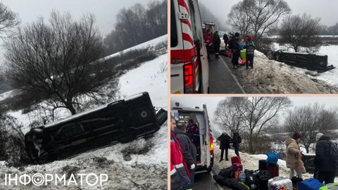 Вилетів з траси й перекинувся: на Закарпатті автобус з дітьми потрапив у ДТП