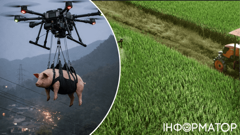 Перевозил дроном свиней: поселок остался без света по необычной причине