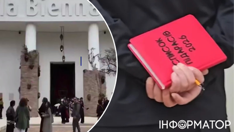 Боєць ГУР відвідав павільйон Росії на Венеційській бієнале зі "списком під*расів", як у Буданова