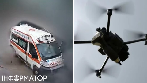 Россияне FPV-дроном на оптоволокне ударили по машине скорой в Херсоне - двое медиков ранены