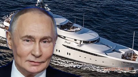 З'явилися фото евакуації яхти Путіна із Балтики до Мурманська - судно супроводжує військовий конвой