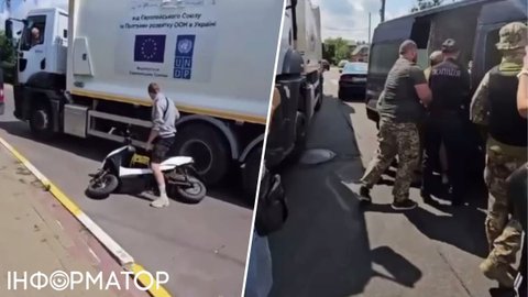 У Ірпені бус ТЦК наїхав на мопед, свідка конфлікту облили газом