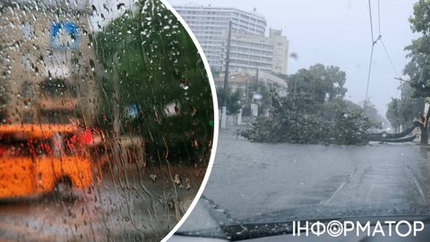 Шторм в Одессе - ливень затопил дороги, движение транспорта ограничили