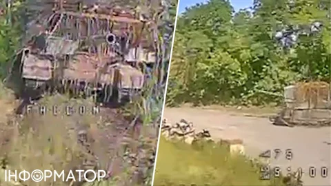 Наздогнали біля смітника - прикордонники показали, як нищать російські танки на Харківщині
