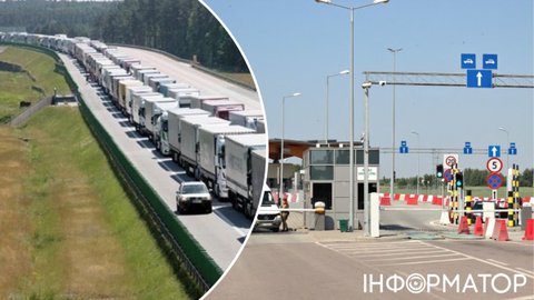 На західних кордонах України тисячі вантажівок вже кілька днів у нескінченній черзі - це ознака економічного краху