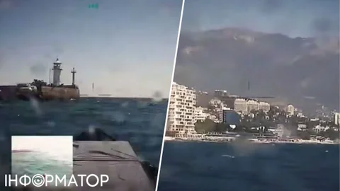 ГУР показало удар морських дронів Magura по Ялті - відео