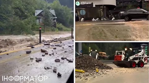 Буковель ушел под воду - курорт накрыли мощные ливни (видео)