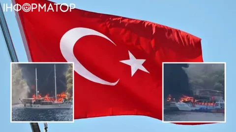 В Турции загорелось туристическое судно - 115 человек прыгнули в море, чтобы спастись