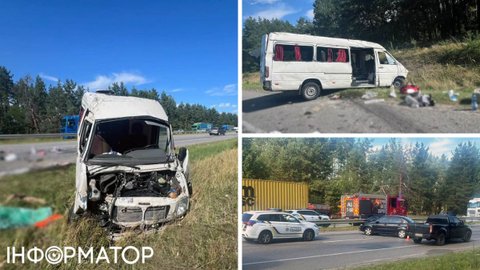 На Житомирщині маршрутка перекинулася в ДТП на трасі Київ – Чоп — рух перекрито, є постраждалі