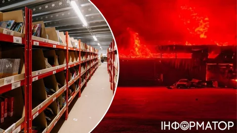 Россияне уничтожили фулфилмент-центр Новой почты в Киевской области - сгорели десятки тысяч книг