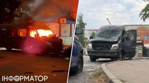 У Сумах російський безпілотник влучив в авто - вирувала пожежа