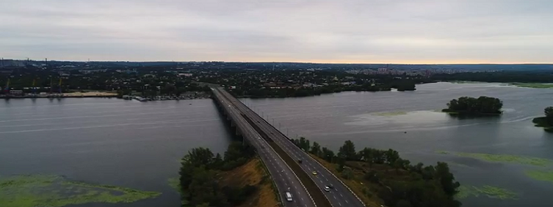 Кайдакский мост в Днепре: видео с высоты птичьего полета