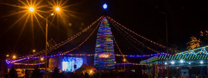 В Днепре засияла традиционная новогодняя елка в парке Глобы
