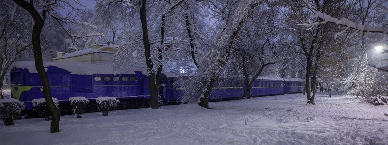 Жила-была Зима: как выглядит заснеженный парк Глобы ночью