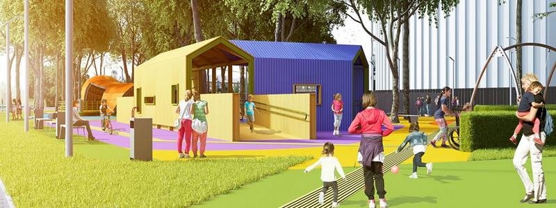 Тактильная плитка и интерактивные игрушки: подробно о том, как будет выглядеть уникальный парк в центре Днепра