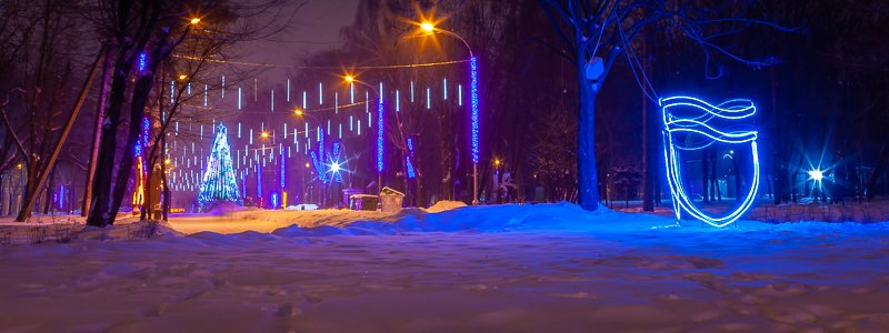 Музыкальная аллея: как выглядит парк Писаржевского в Днепре под покровом снега