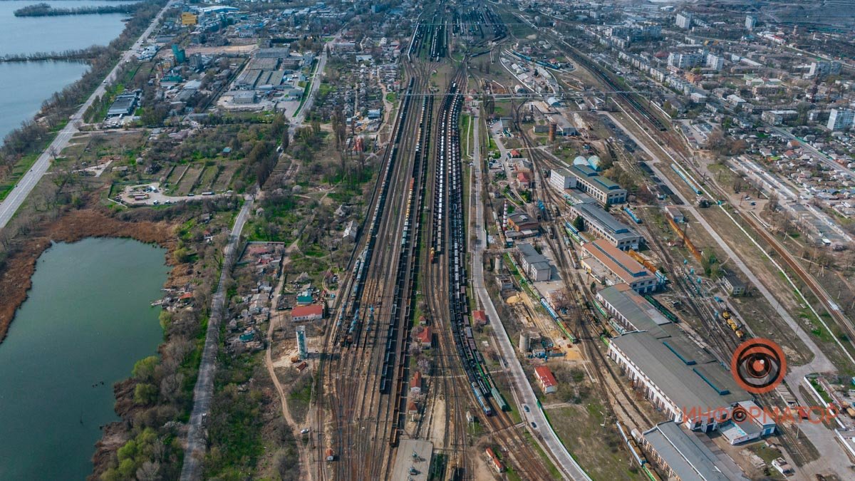 Как выглядят железнодорожные артерии Днепра с высоты птичьего полета