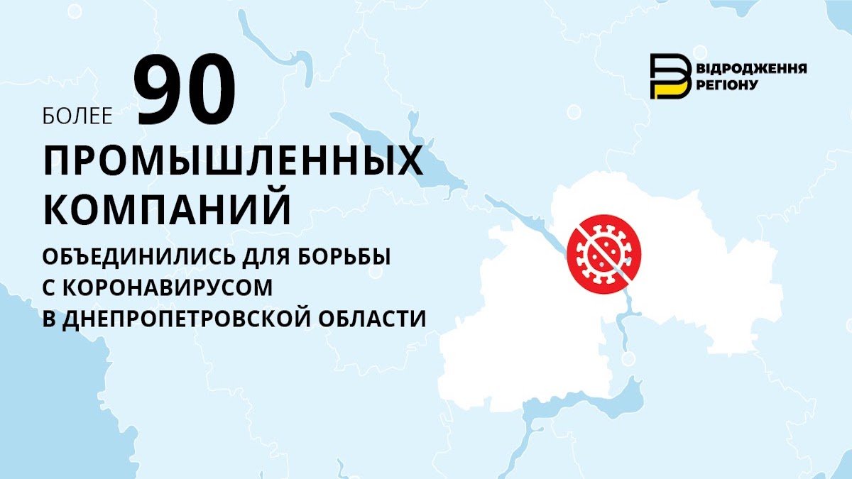 Более 90 компаний объединились в борьбе против коронавируса в Днепропетровской области