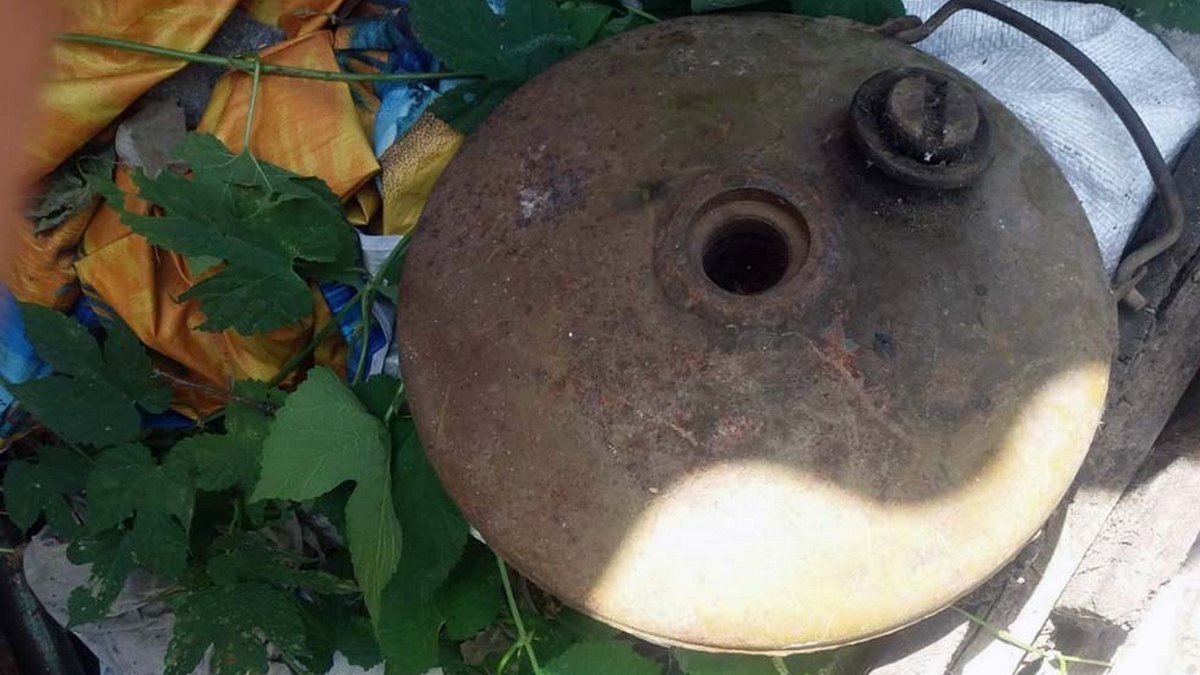 В Днепре на Весенней мужчина нашел возле дома устаревшую мину
