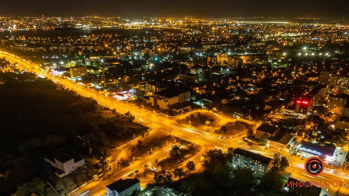 Огни большого города: как в Днепре выглядит ночью Индустриальный район