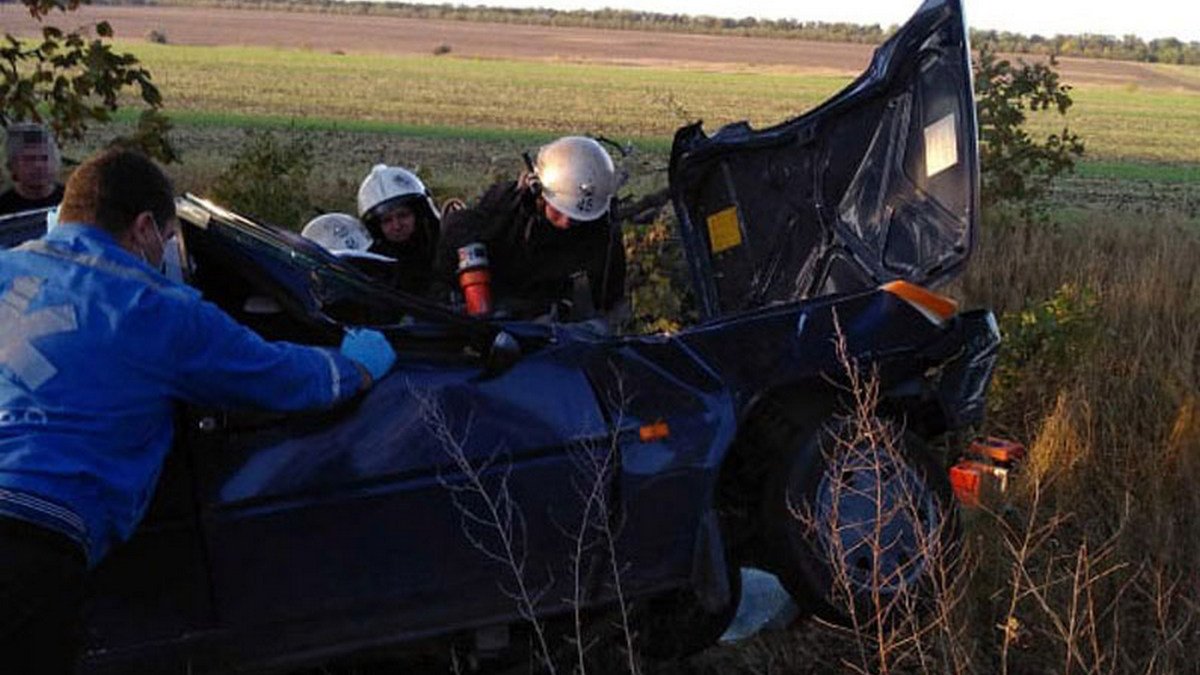 В Днепропетровской области Таврия влетела в дерево: водителя доставали спасатели
