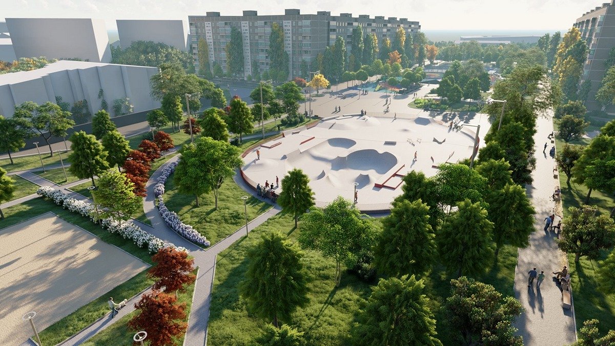 В Днепре за 63 миллиона в сквере Усачева появятся скейт-парк и спортплощадки: как это будет выглядеть