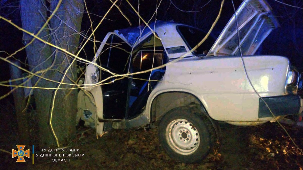 В Днепропетровской области ВАЗ влетел в дерево: 18-летнего водителя вырезали спасатели