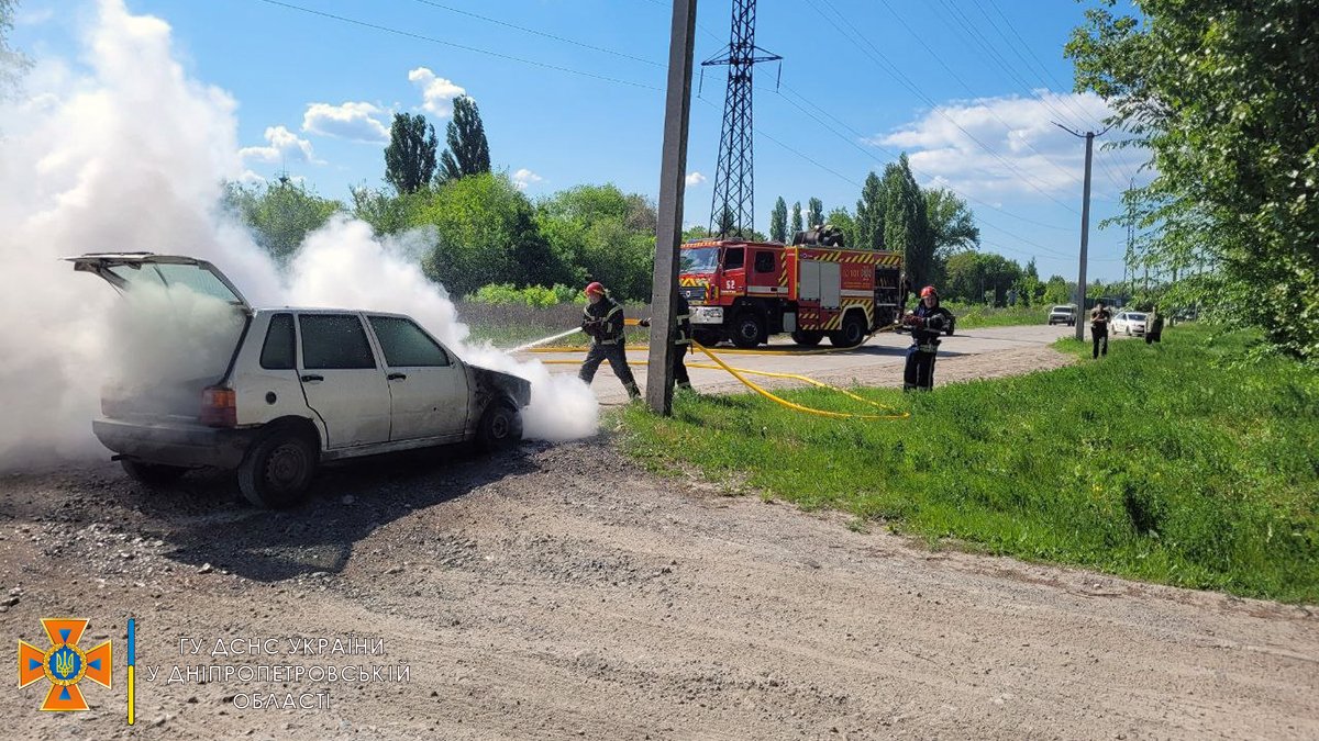 В Днепропетровской области на ходу загорелся Fiat