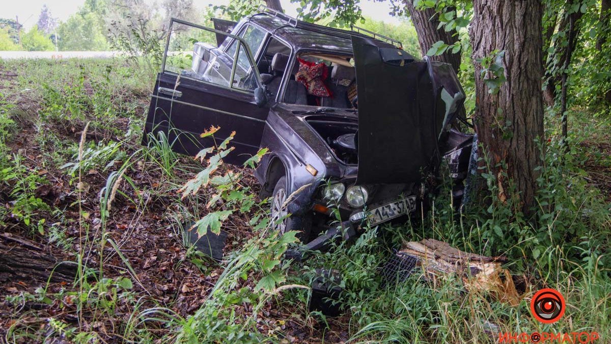 У Дніпрі на Гаванській п'яний водій ВАЗ врізався у дерево: чоловіка доставили до лікарні