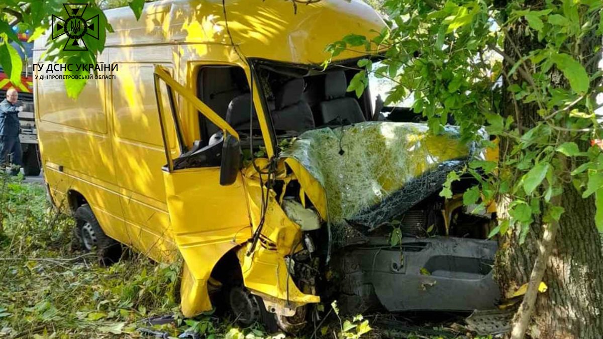 Mercedes вилетів з траси Дніпро – Запоріжжя та врізався у дерево: водія затиснуло в салоні