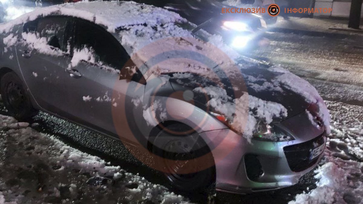 В Днепре на Сечевых Стрельцов ветка дерева повредила припаркованную Mazda