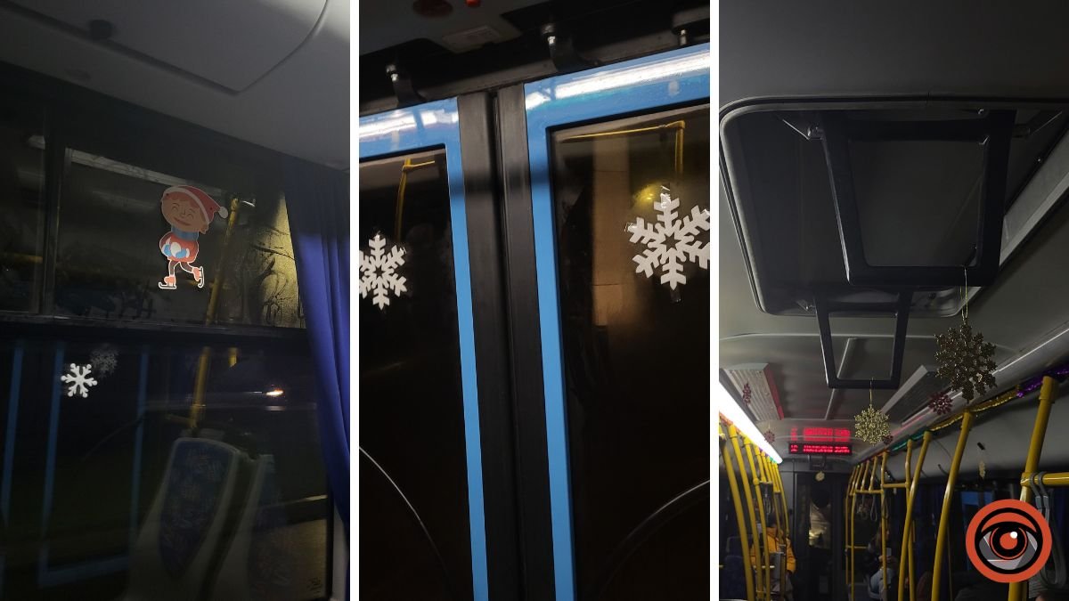 Олені, сніжинки та гірлянди: у Дніпрі до Нового року прикрасили трамваї та тролейбуси
