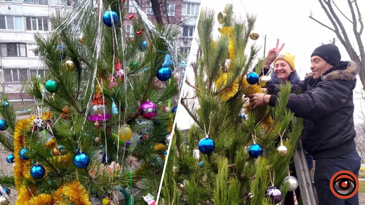 Жители Днепра украсили "народные елки"