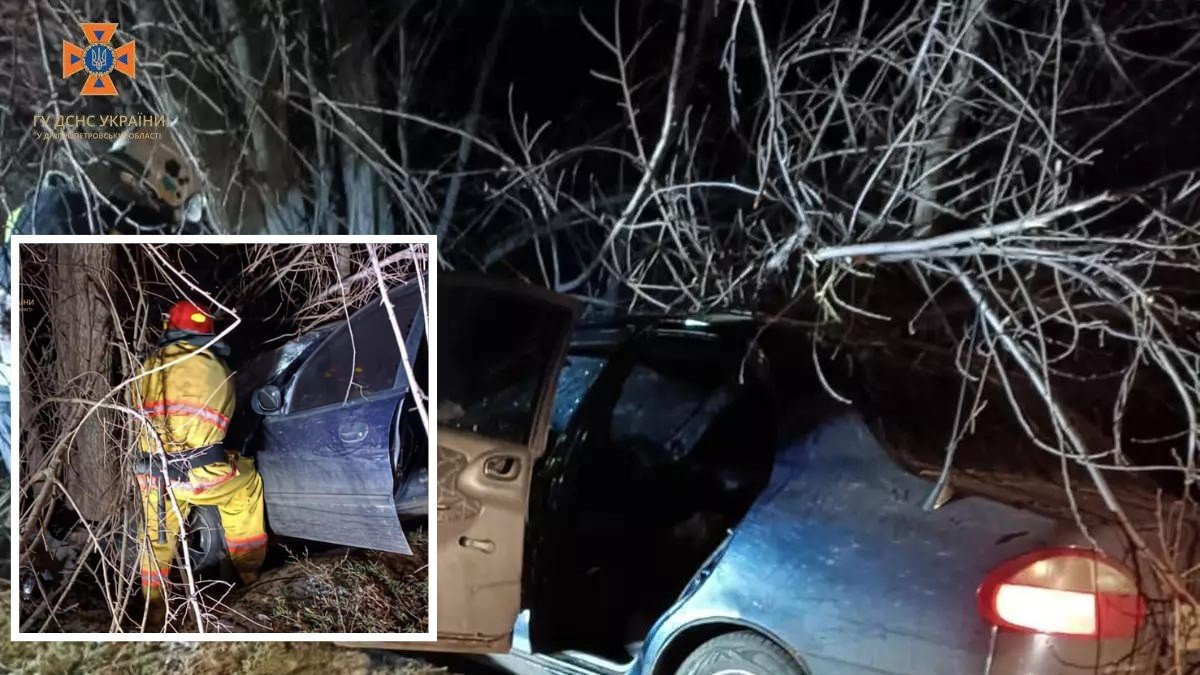 У Дніпропетровській області Daewoo з'їхав у кювет та врізався у дерево: водій загинув, постраждали 2 жінки та 4 дітей