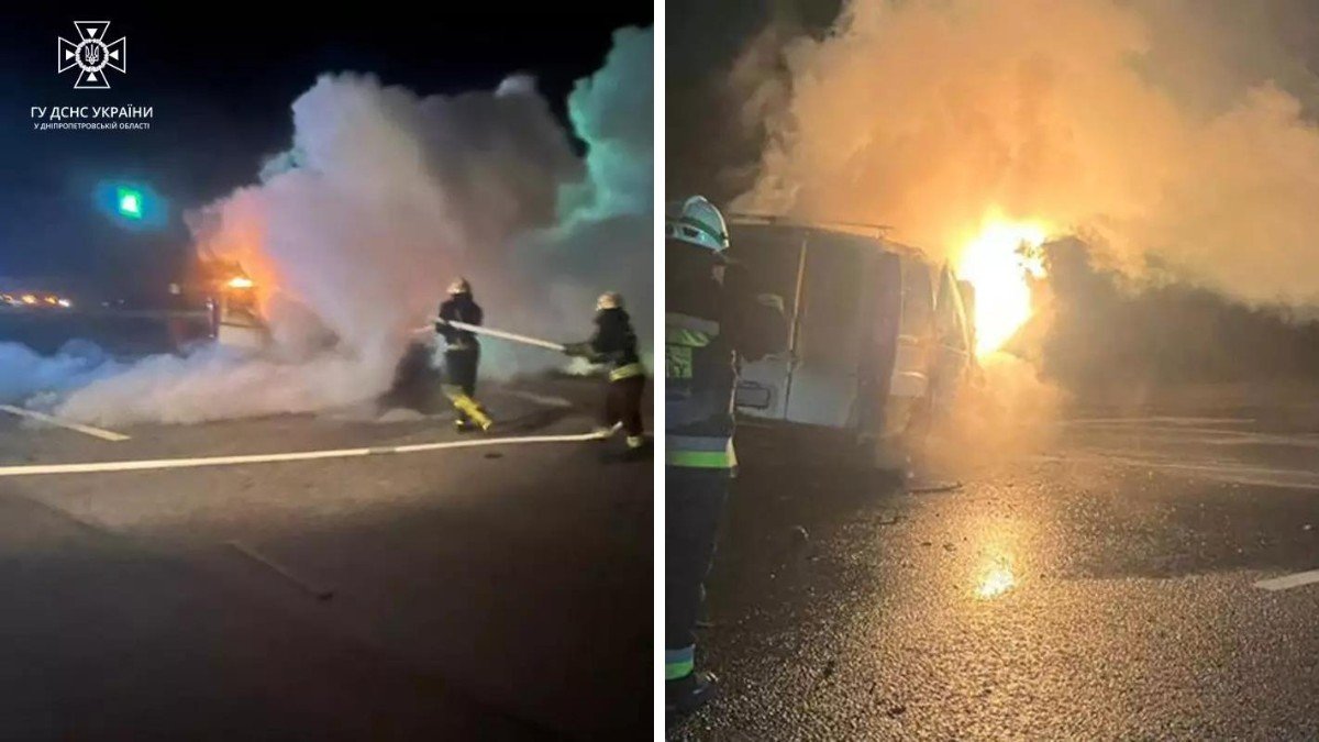 На трассе в Днепропетровской области Fiat врезался в грузовик и загорелся: погибли три человека