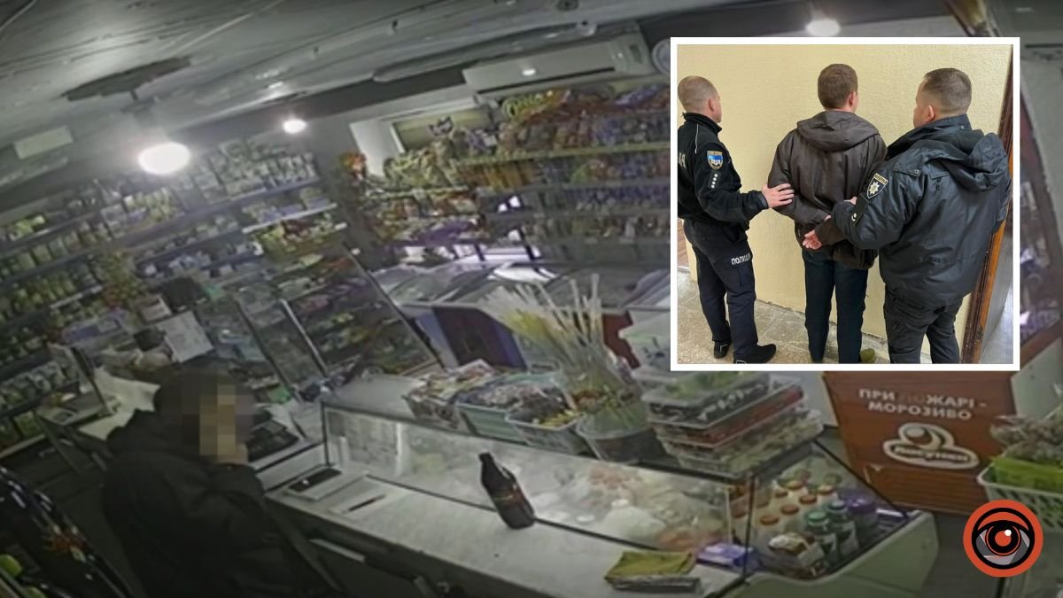 В Авіаторському 36-річний чоловік пограбував продуктовий магазин і потрапив на камери