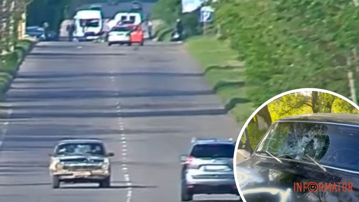 В Каменском пьяный водитель на Волге сбил велосипедистку и скрылся: видео момента