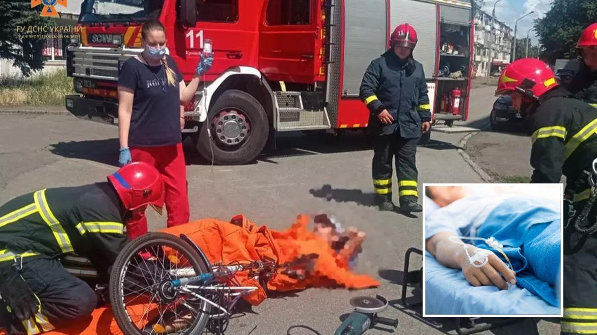 В Кривом Роге мужчина упал с велосипеда и натолкнулся животом на руль