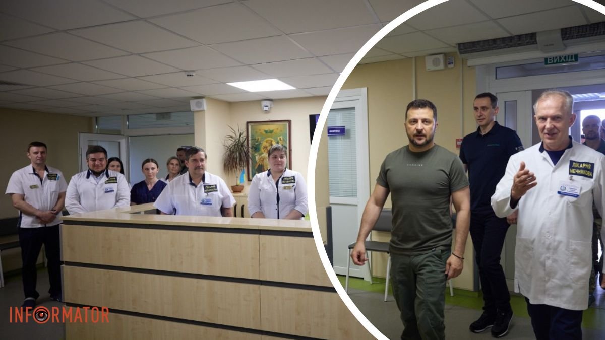 Визит Президента в Днепр: Зеленский посетил больницу имени Мечникова