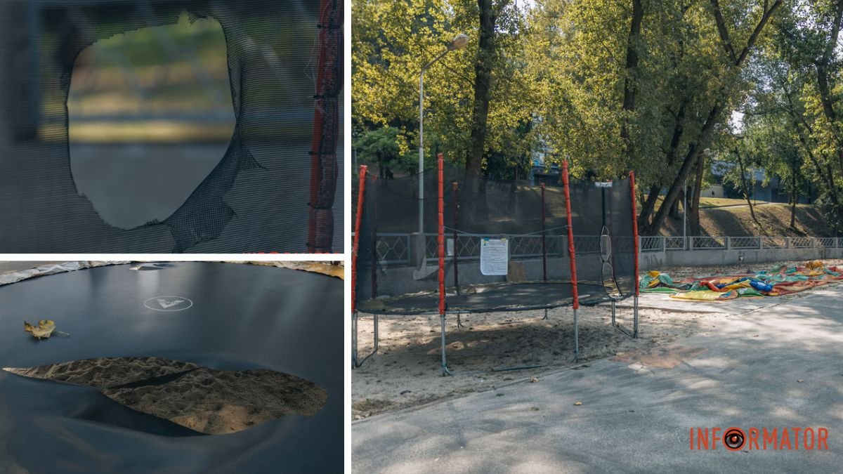 Порізані батути та надувні гірки: у Дніпрі вандали розтрощили дитяче містечко у парку Глоби