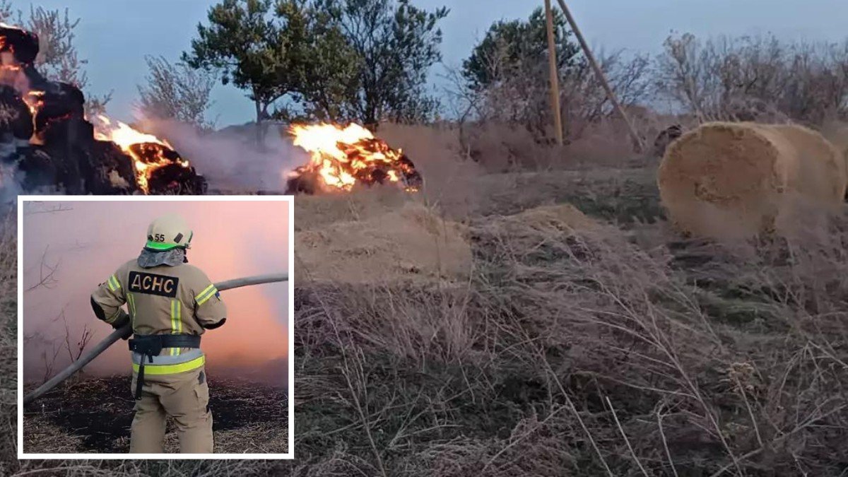 Знищено 100 тюків: у Дніпропетровській області згоріли 20 тонн соломи