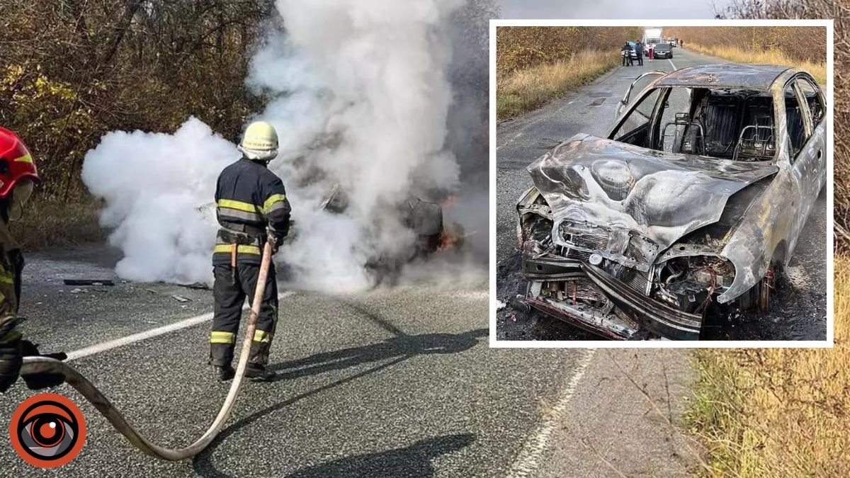 На трасі у Дніпропетровській області Daewoo врізався у Hyundai та загорівся: є постраждала