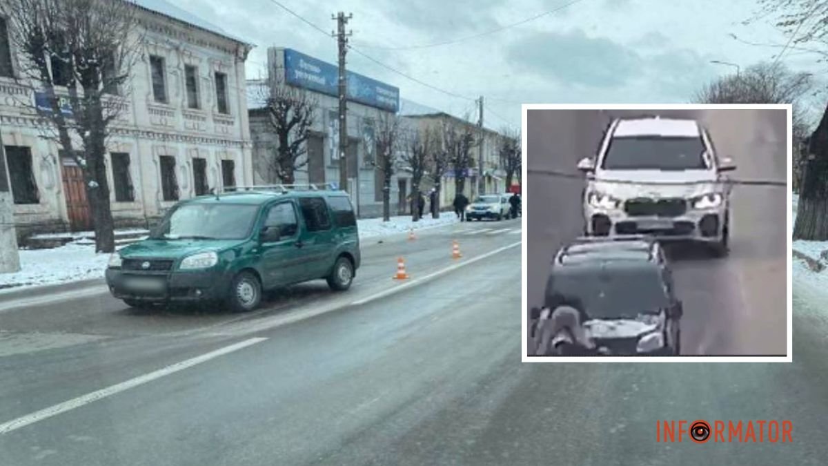 В Каменском на дороге Fiat сбил двух сестер: видео момента