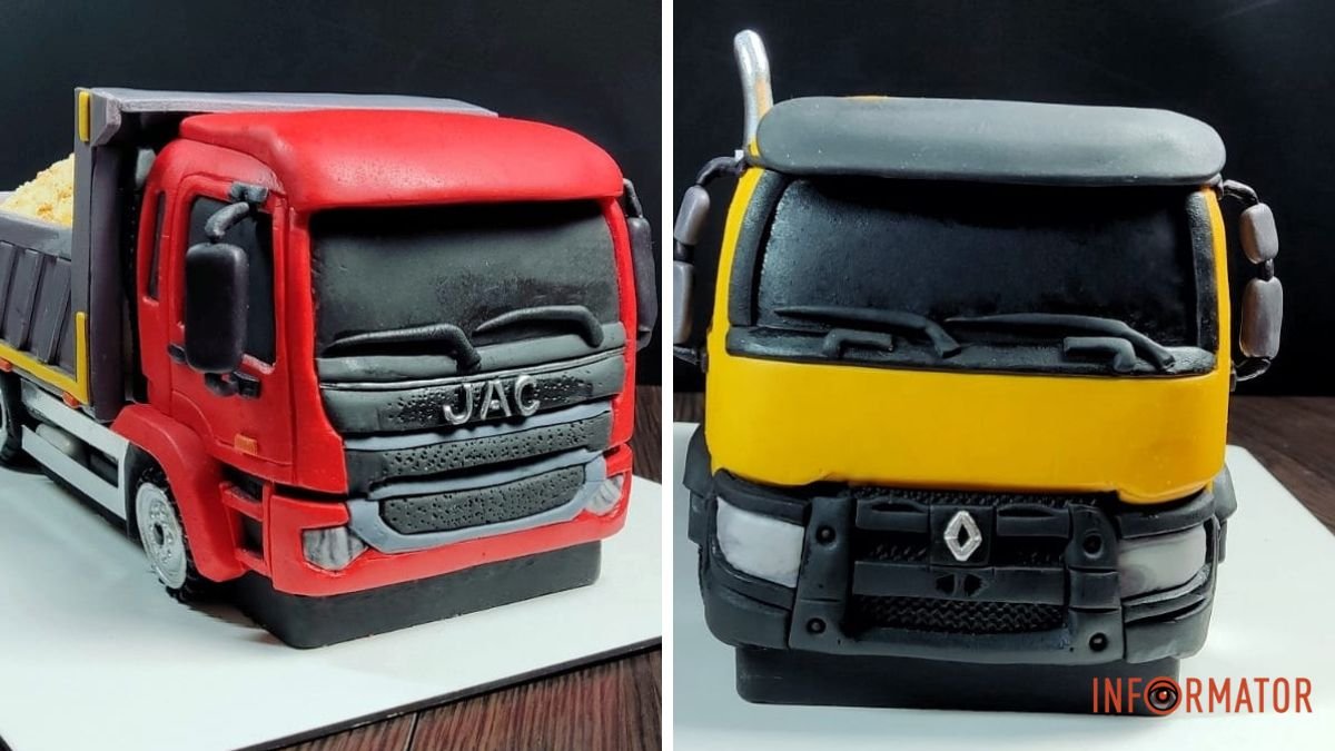 12 кілограмів солодощів: кондитер з Дніпра приготував їстівні вантажні автомобілі
