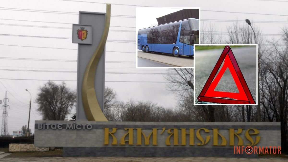 У Кам'янському ВАЗ влетів у двоповерховий автобус, який їхав до Польщі: водія автівки шпиталізували