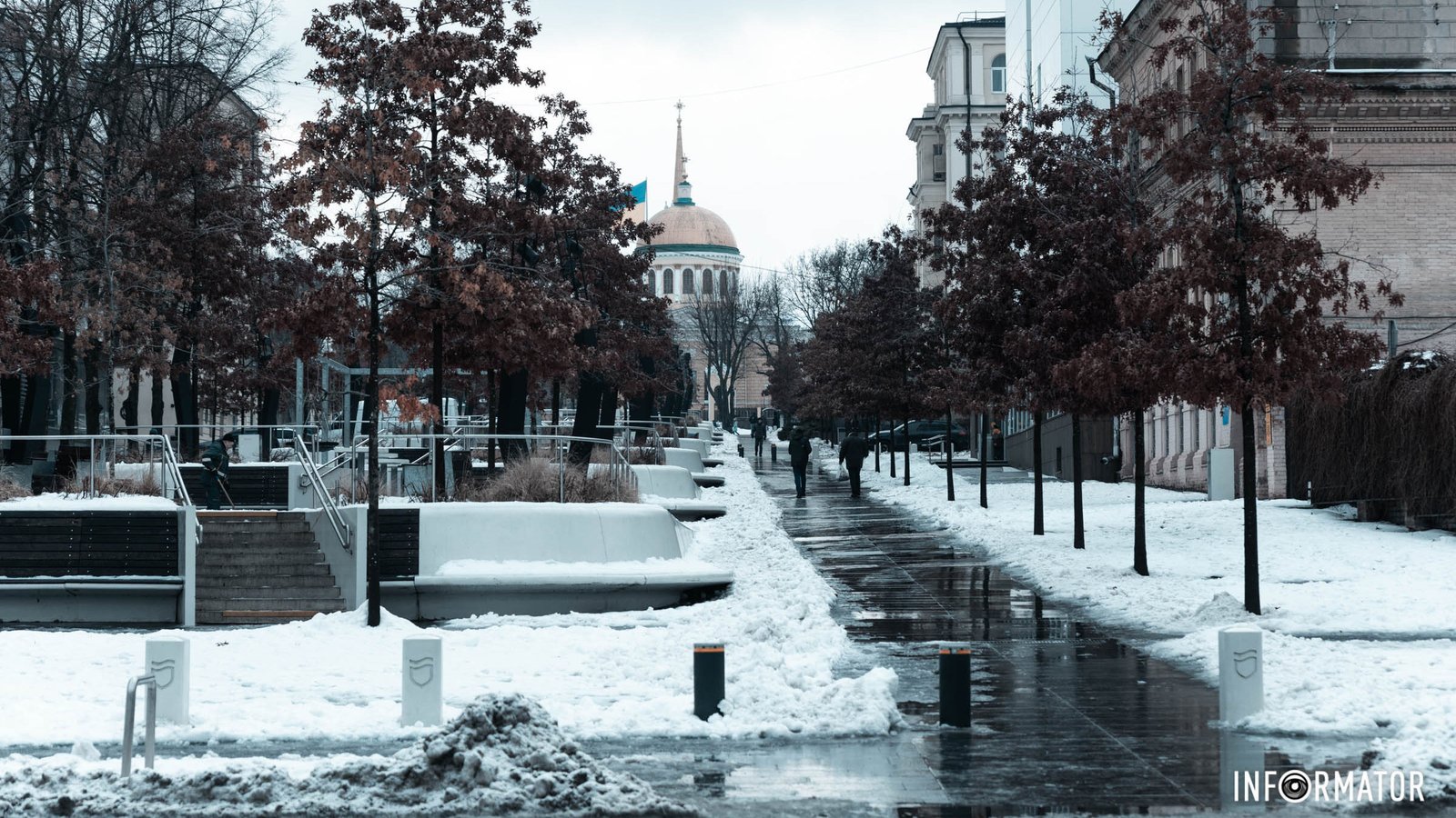 Магия снега: как выглядит Днепр в морозный вторник