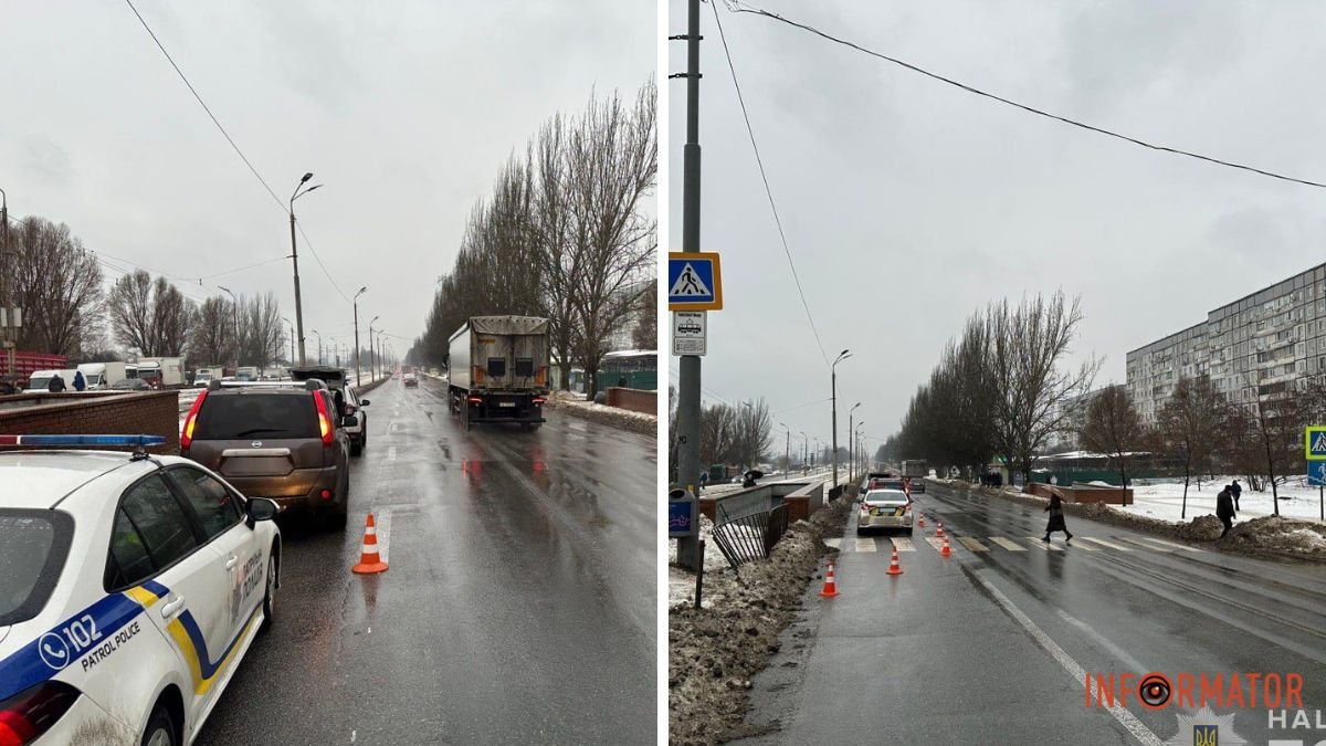 В Днепре на Донецком шоссе на пешеходном переходе Nissan сбил женщину: полиция ищет свидетелей